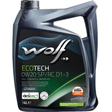Моторное масло Wolf ECOTECH 0W-20 SP/RC D1-3 4 литра.