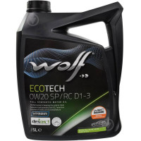 Моторное масло Wolf ECOTECH 0W-20 SP/RC D1-3 5 литров.