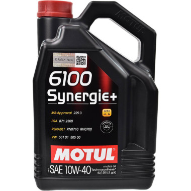 Моторное масло MOTUL 6100 Synergie+ 10W-40 4 литра.