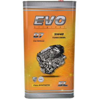 Моторное масло EVO D7 5W-40 TURBO DIESEL CF 5 литров.