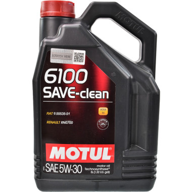 Моторное масло MOTUL 6100 SAVE-CLEAN 5W-30 5 литров.