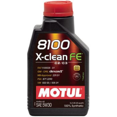 Моторное масло MOTUL 8100 X-CLEAN FE 5W-30 1 литр.