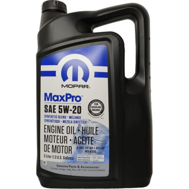 Моторное масло Mopar MaxPro 5W-20 5 литров. (68518203AA)