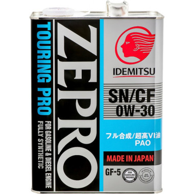 Моторное масло Idemitsu ZEPRO Touring PRO SN/GF-5 0W-30 4 литра.