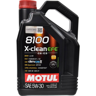 Моторное масло MOTUL 8100 X-CLEAN EFE 5W-30 4 литра.