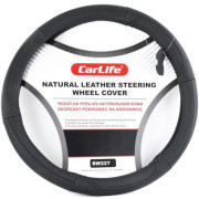 Чехол руля кожаный CarLife L (39-41 см) черный SW227L