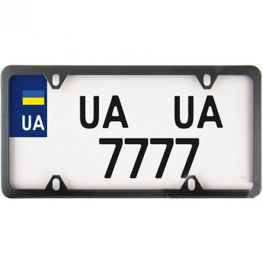 Рамка номерного знака Сarlife USA TYPE нержавеющая сталь / черная матовая NH470