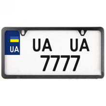 Рамка номерного знака Сarlife USA TYPE нержавеющая сталь / черная матовая NH480