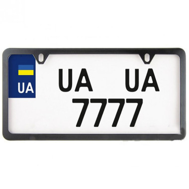 Рамка номерного знака Сarlife USA TYPE нержавеющая сталь / черная матовая NH480