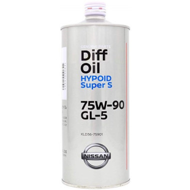 Масло для мостов гипоидное Nissan Diff Oil Hypoid Super 75W-90 GL-5 1 литр.