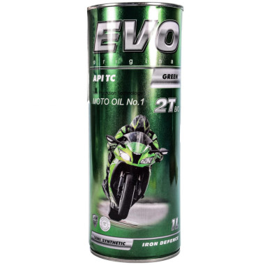 Масло для мототехники EVO MOTO 2T BIO GREEN 1 литр.