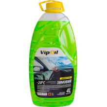 Жидкость стеклоочистителя зимняя VipOil -20°C Яблоко 4 литра.