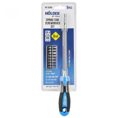 Отвертка с гибким удлинителем и комплектом насадок Molder 9 шт MT32309