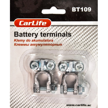 Клеммы аккумуляторные свинец CARLIFE BT103 тонкая
